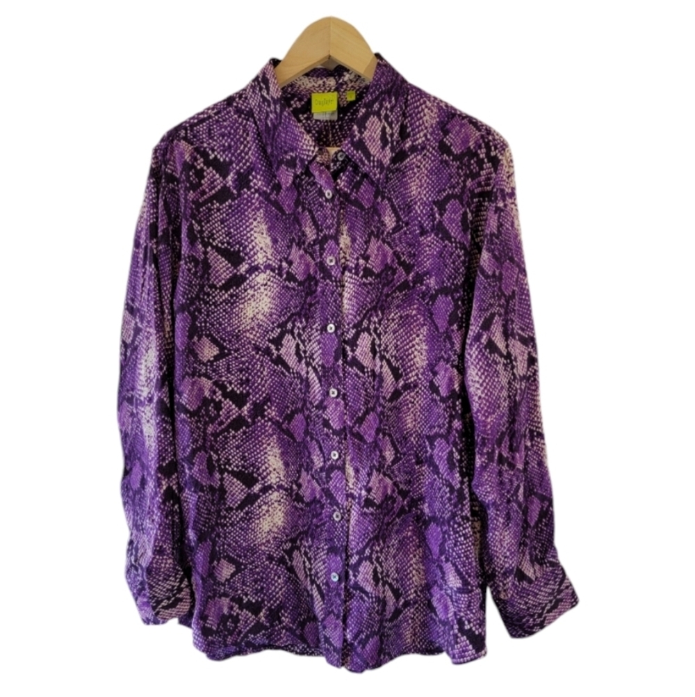 NWT Craig Taylor Peyton Women's Button-Up Shirt Sz L Long Sleeve Fall Minimalist
